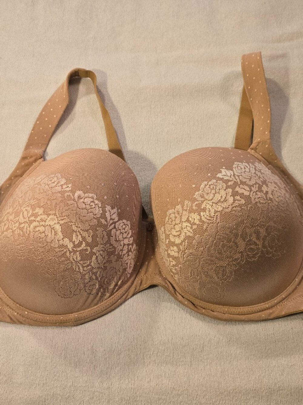 Soma Stunning Support Full Coverage Bra 44DD Nude Floral Lace